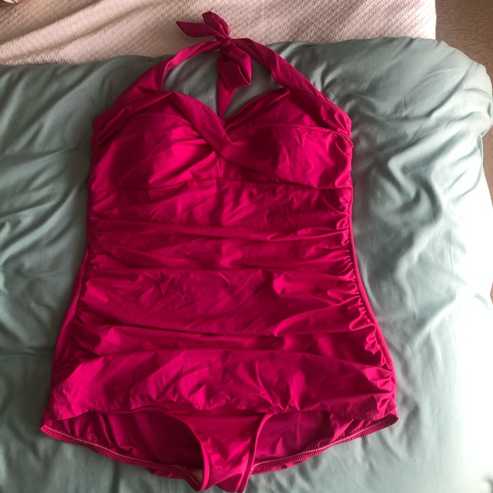 Hot Pink One Piece Swim Suit